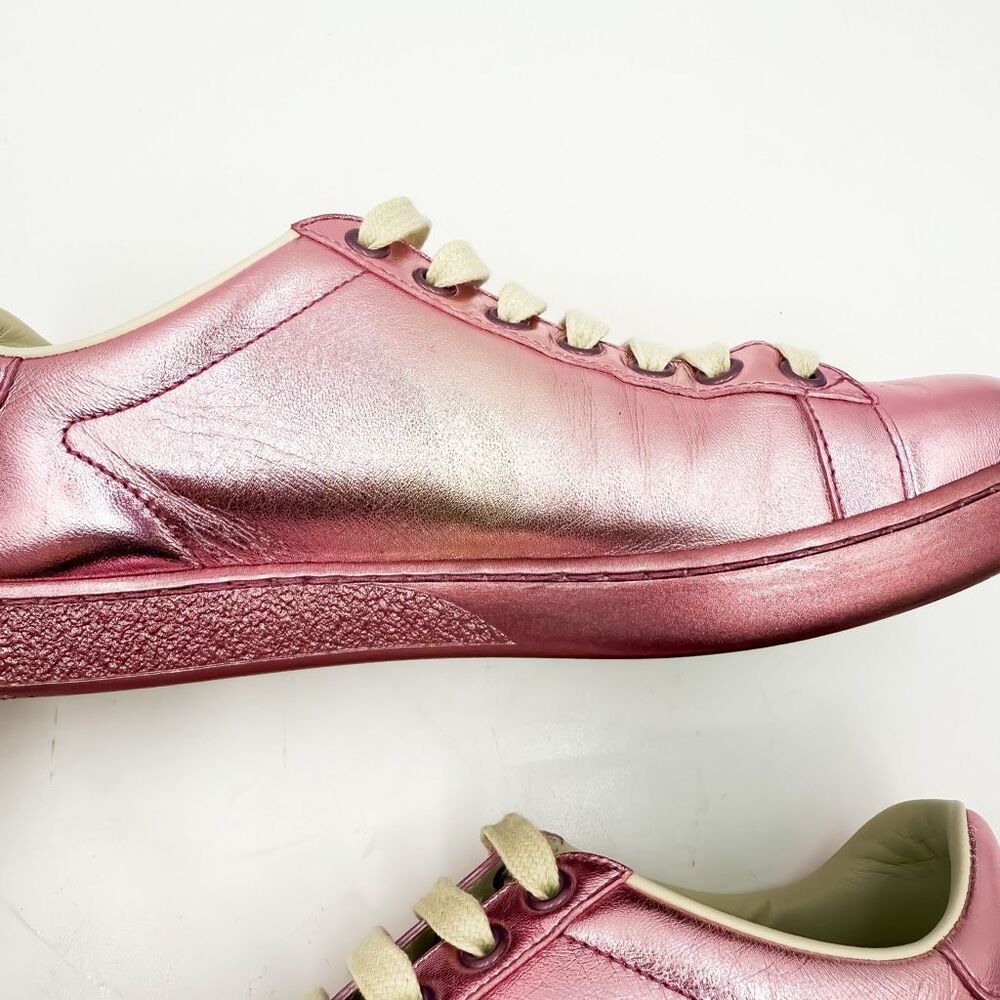 Gucci Ace GG Metallic Pink Sneakers Trainers EU 37 US 7 - Picture 7 of 12